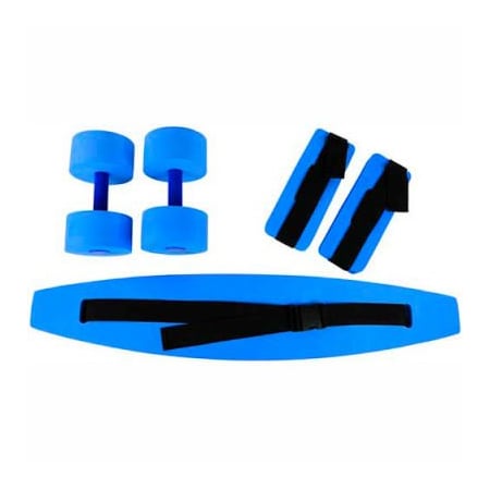 Fabrication Enterprises CanDo Deluxe Aquatic Exercise Kit (Jogger Belt, Ankle Cuffs, Hand Bars), Large, Blue 20-4202B